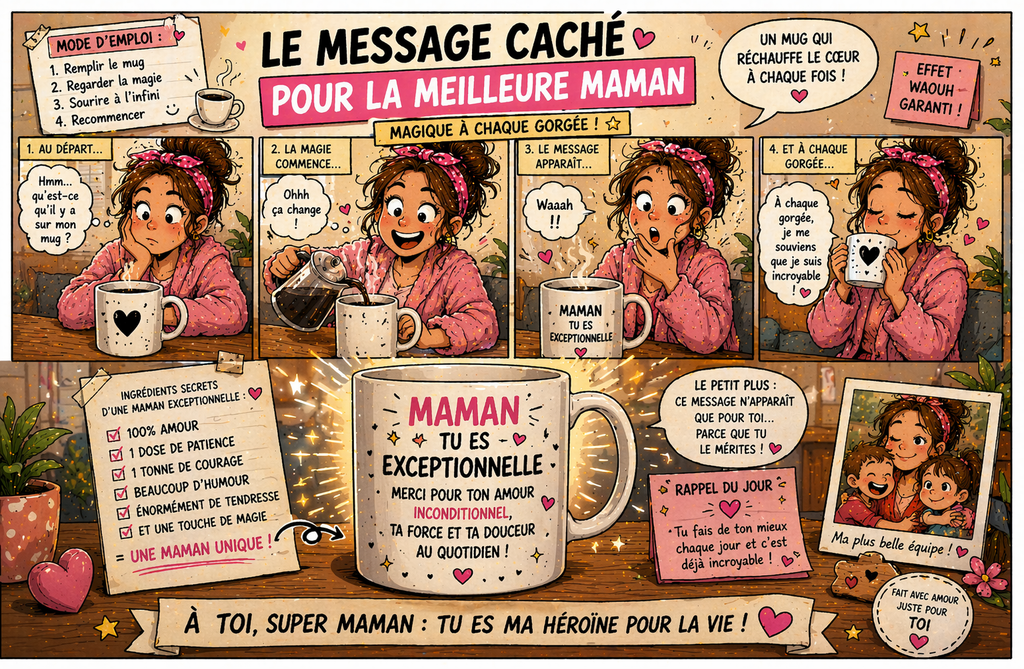 Tasse Fête des Mères – "Invincible, et elle ne le sait pas" 💪🌸