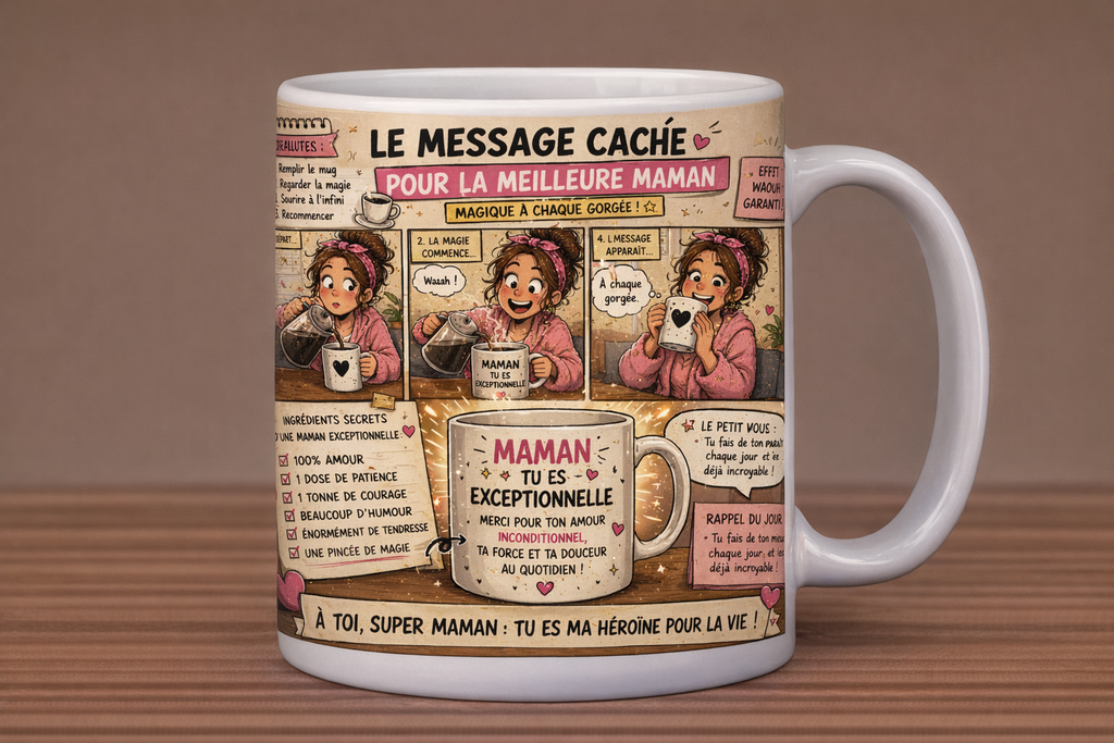 Tasse Fête des Mères – "Invincible, et elle ne le sait pas" 💪🌸