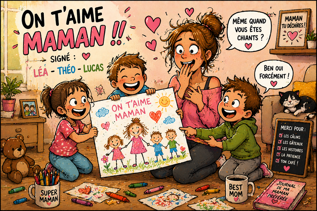 Tasse Fête des Mères – "Merci, je t'aime, je t'ai vue" 🥰🌷
