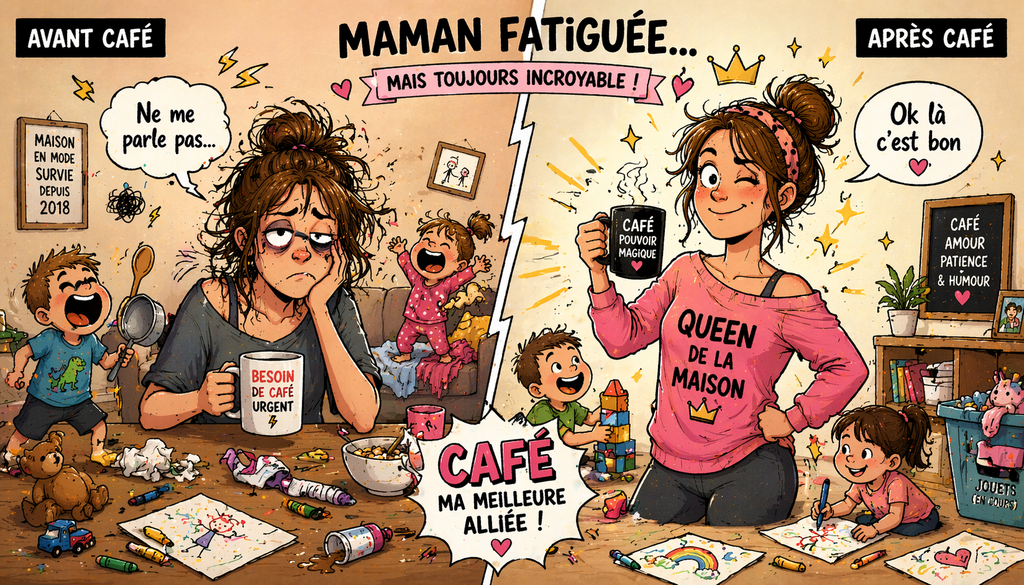 Tasse Fête des Mères – "Prends ton café, tu l'as mérité" ☕💐