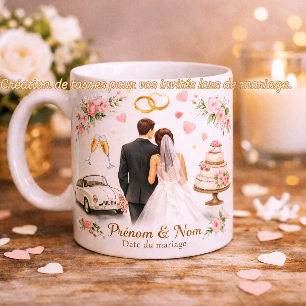 Tasse Mariage – "L'amour, version caféine" 💍☕