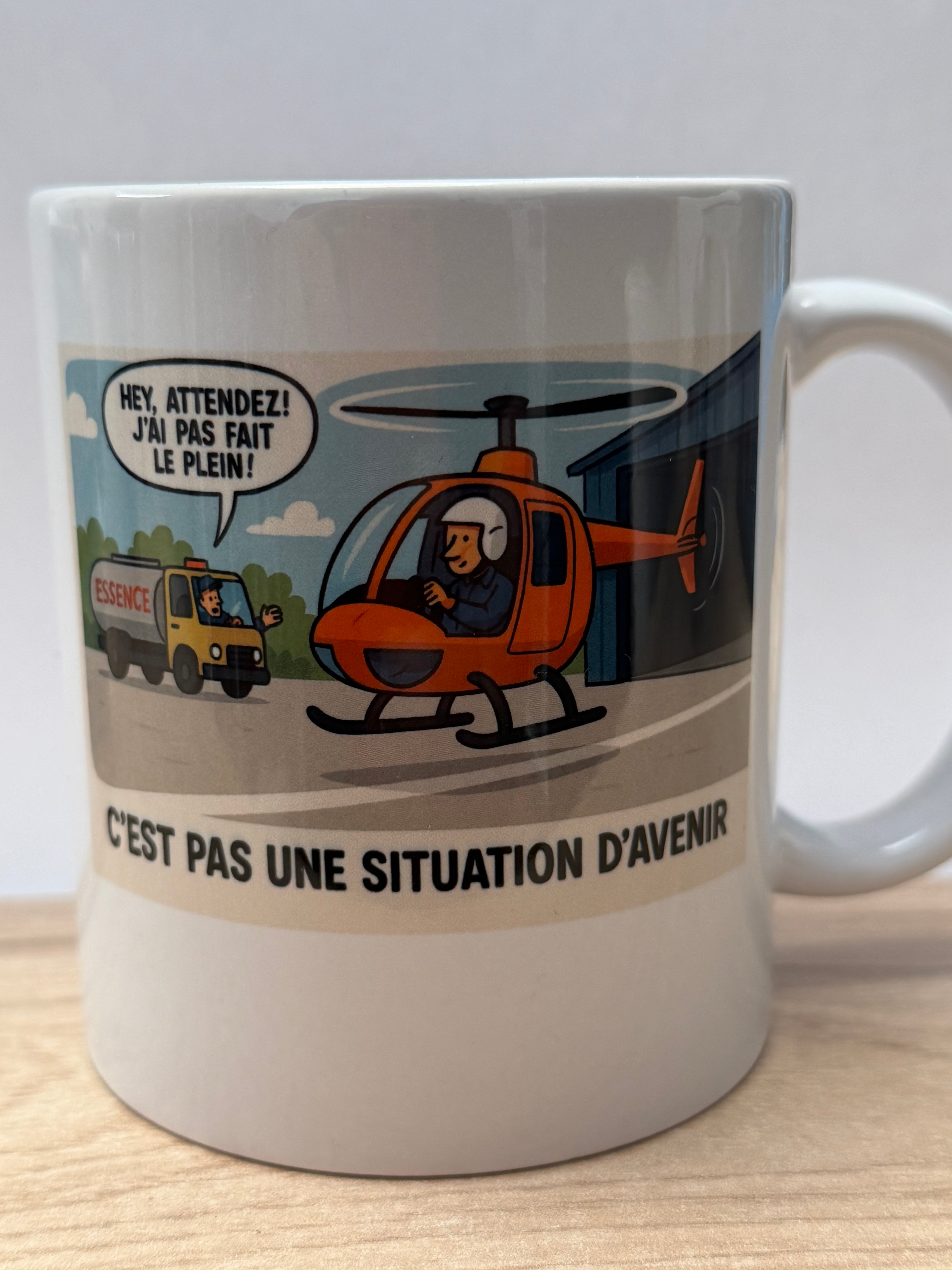Tasse Hélicoptère – "Rotors en marche, café en main" 🚁☕
