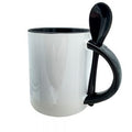 Mug blanc en Céramique - Avec cuillère assortie